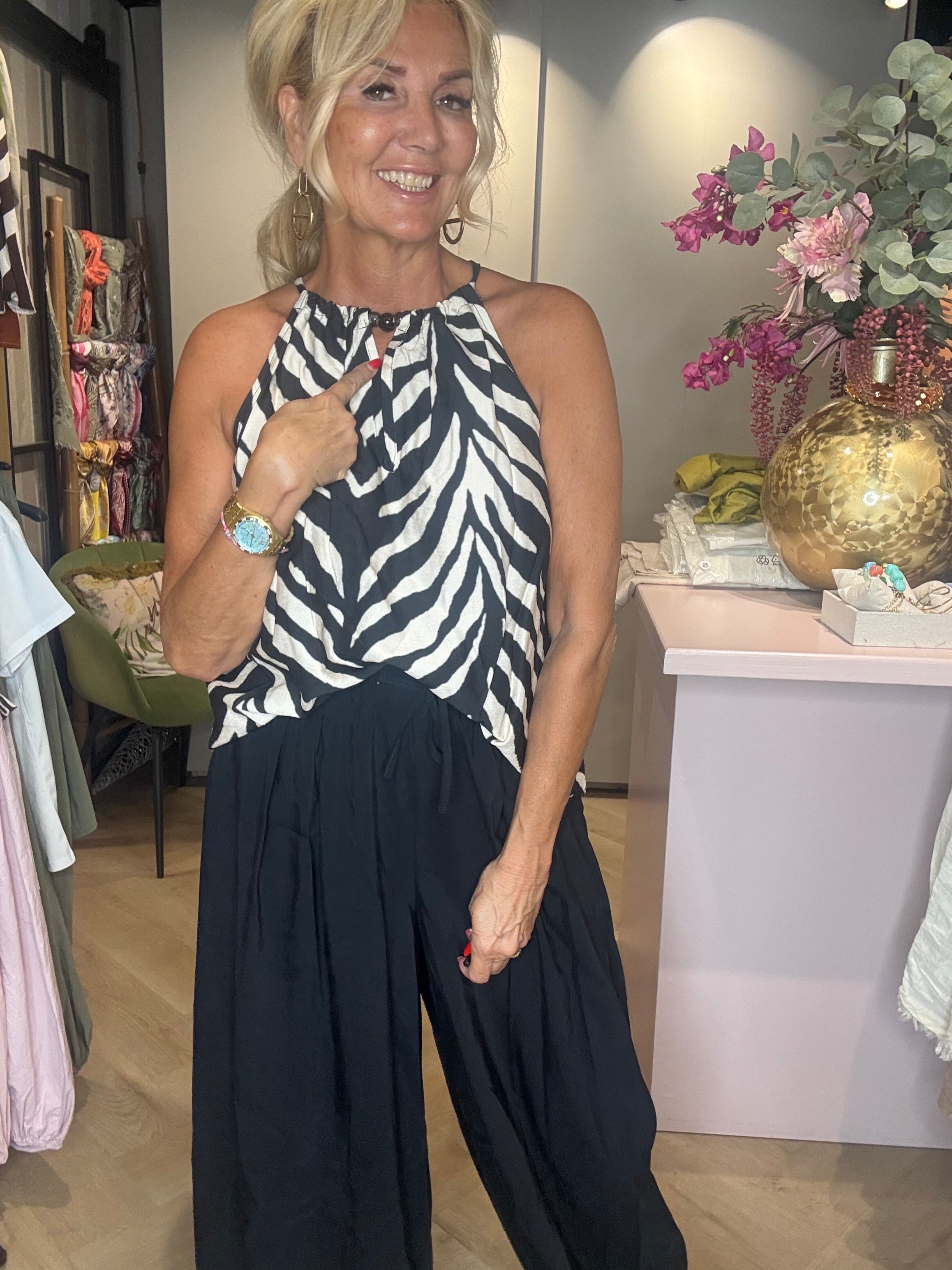 Top halter zebra Zwart 🦓